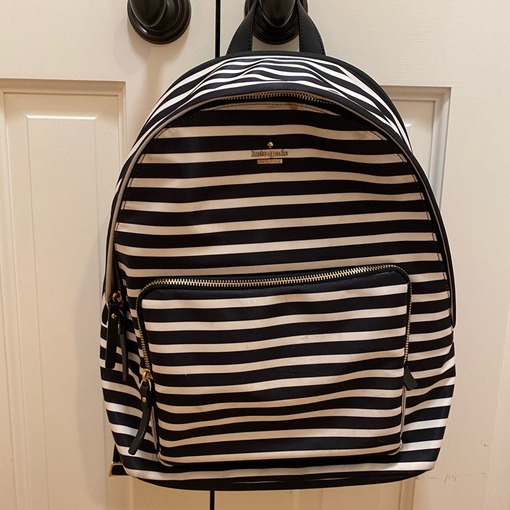 Kate Spade striped backpack.